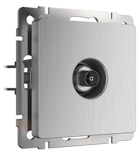 Розетка TV Оконечная без рамки Werkel 1-м. серебряный рифленый фото Розетка TV Оконечная без рамки Werkel 1-м. серебряный рифленый картинка